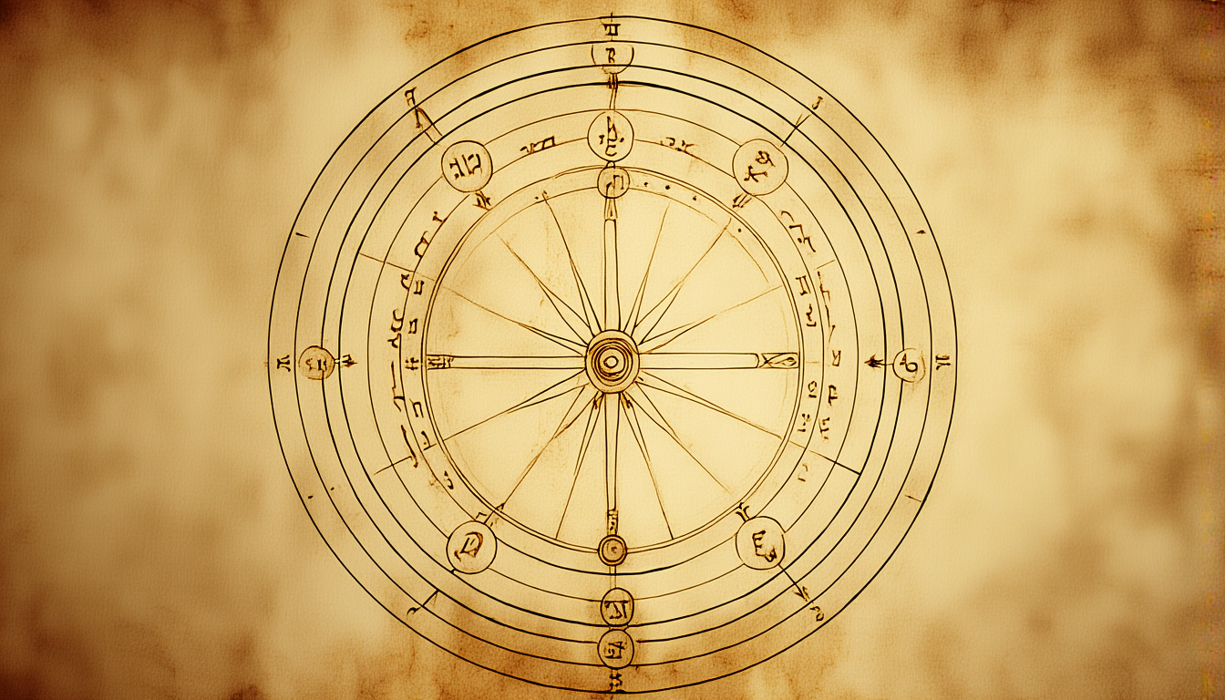 A sacred geometry wheel of twenty sectors and letter seals