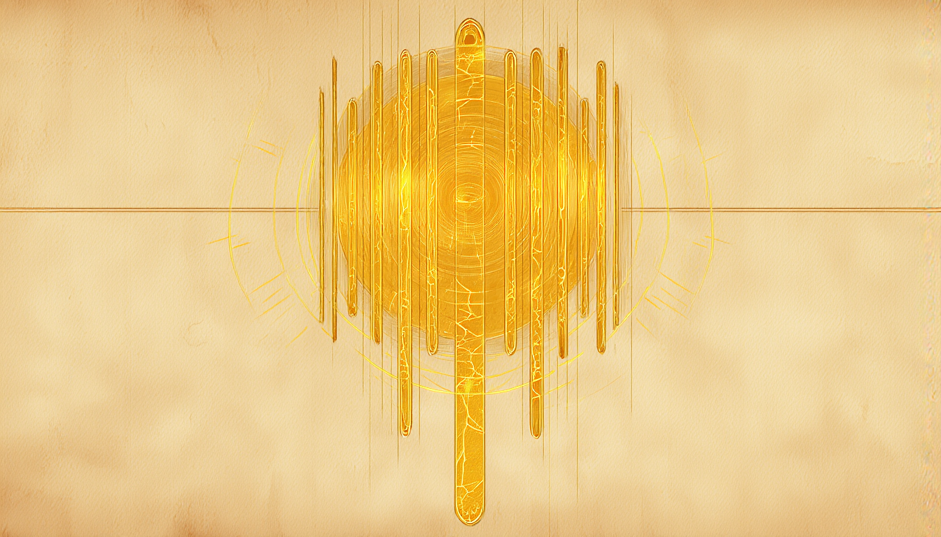 A golden disc fractured into silo cells, rejoining